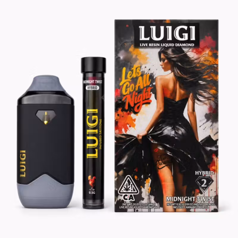 Luigi Vape-Midnight Twist 2Gram Disposables | Series 8 Hybrid + Pre-Roll